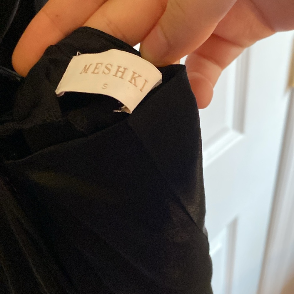 Meshki Carina Tie Back Black Mini Slip Dress - Picture 7 of 13